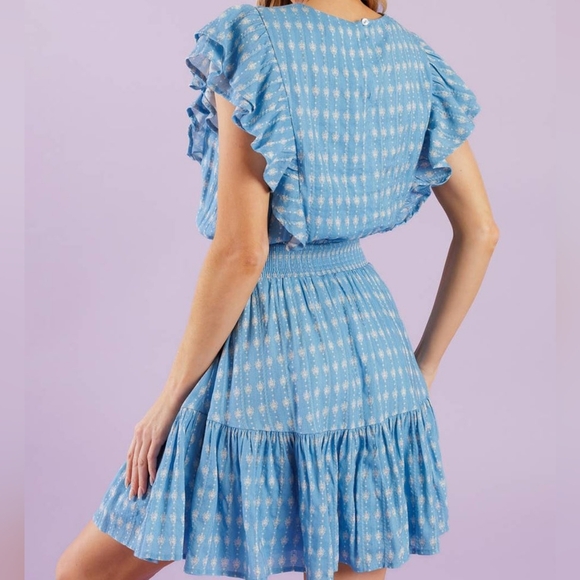 Flying Tomato come as you are Blue Ruffled mini Dress S 2 4 6 - Picture 6 of 10